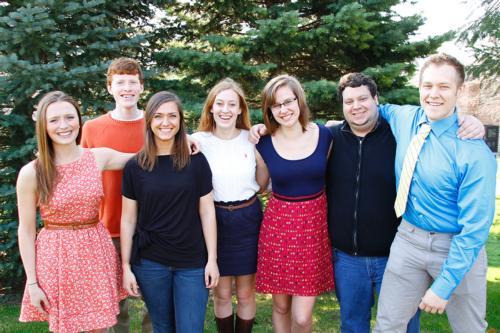 Padnos Scholars are pictured from left to right: Leah Beaulac, Cullin Flynn, Lauren Carpenter, Micaela Cole, Lauren Hamberg, Steven Rothstein and Dan Wenzel. Not pictured is Alexander Parkyn.