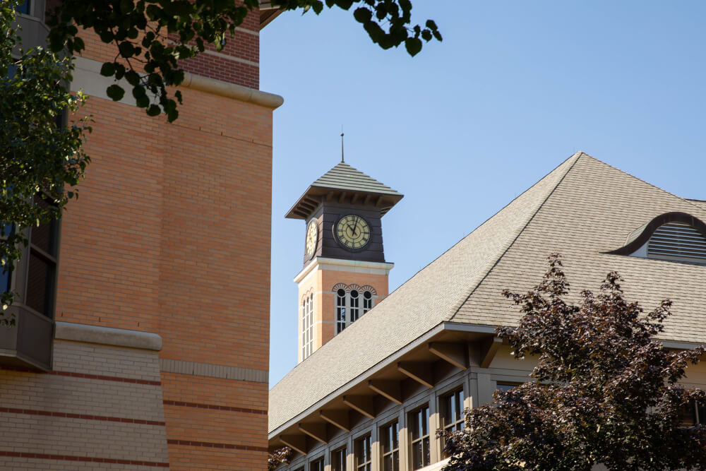 Pew Grand Rapids campus, view of Beckering Carillon Tower