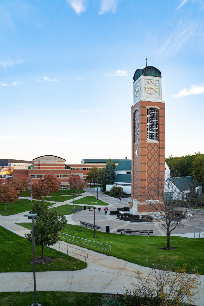 A picture of the carillon tower on the Allendale Campus.