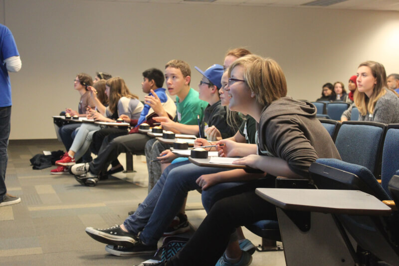 Coopersville Middle School and City Middle School competing in Final Quiz Bowl. Photo courtesy of the RMSC.