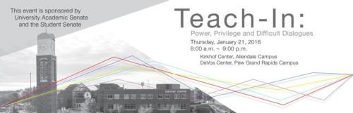 The Teach-In is set for Thursday in the Kirkhof Center and DeVos Center.