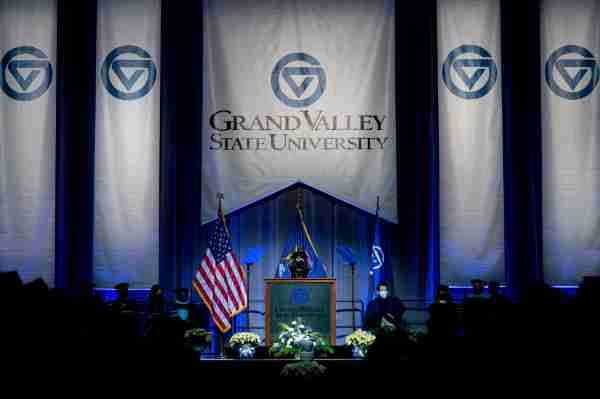 President Mantella stands at a podium.