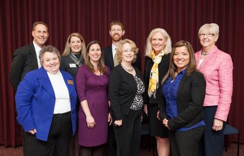 Students and faculty members from KCON and the College of Health Professions meet with Marcia Brand, back row, second from right.