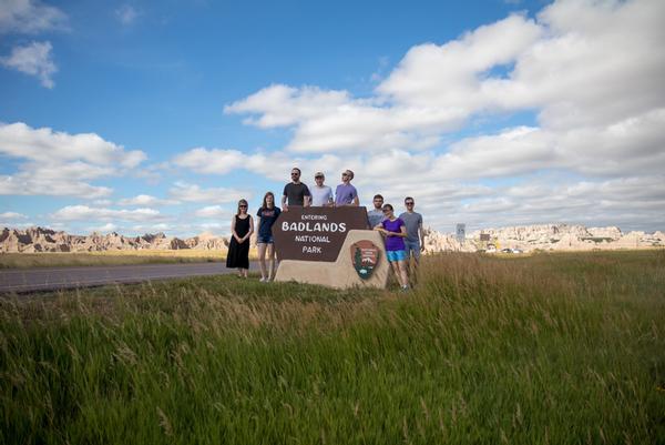The New Music Ensemble at the entrance to Badlands National Park before a performance. Photo by John Jansen.