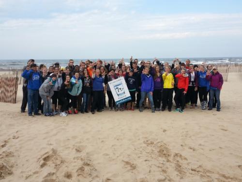 More than 60 geology students helped clean up more than 9,000 pieces of trash at Grand Haven State Park September 20.