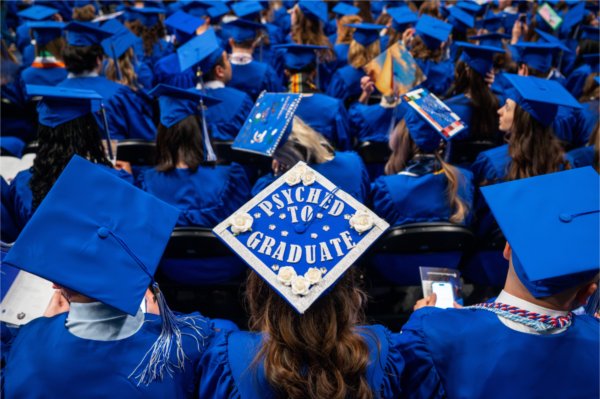  A detail of a mortarboard. 