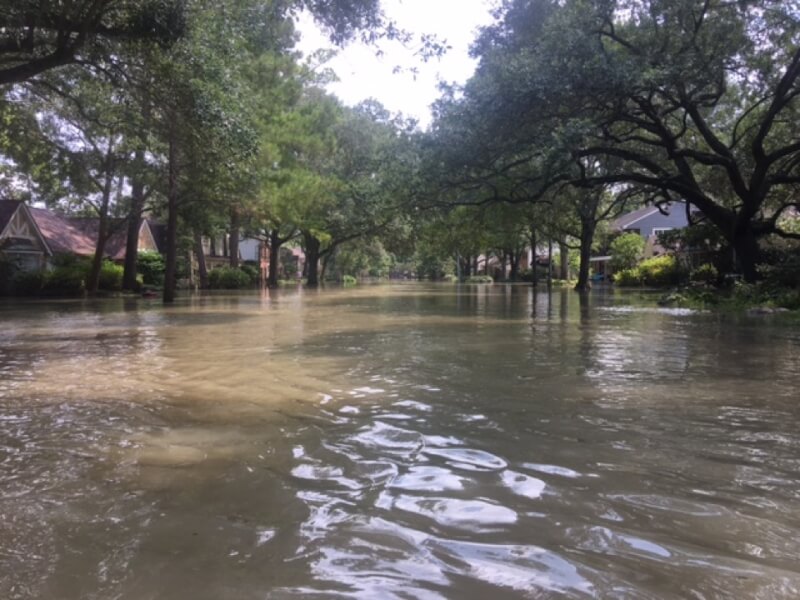 Flooding on the street where Stabler's mother's house is located. 