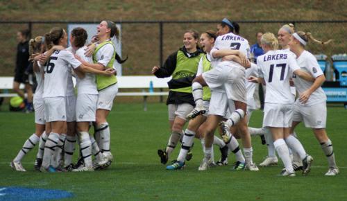 The soccer team plays for the national championship Saturday at noon. The game will be webcast.