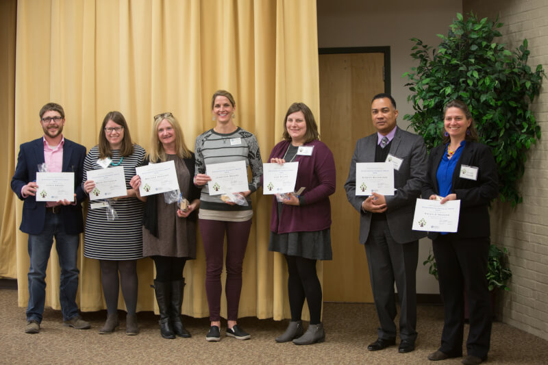 Photo of Faculty and staff member recipients at the Sustainability Champion Awards.