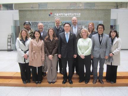 Pictured are faculty and staff members who traveled to Korea in March as part of the Partnership Delegation program, sponsored by the Padnos International Center.