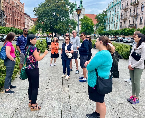 Members of GVSU's Executive MBA cohort toured Krakow's Old Town as part of an international business trip that is a key component of the GVSU EMBA experience. For some, it was their first trip abroad.