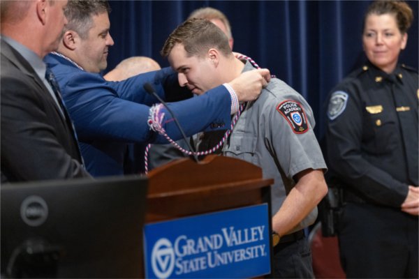 Some recruits were honored for previous military service with a cord placed around their necks.